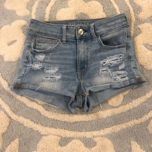 American Eagle Hi Rise cheeky denim shorts